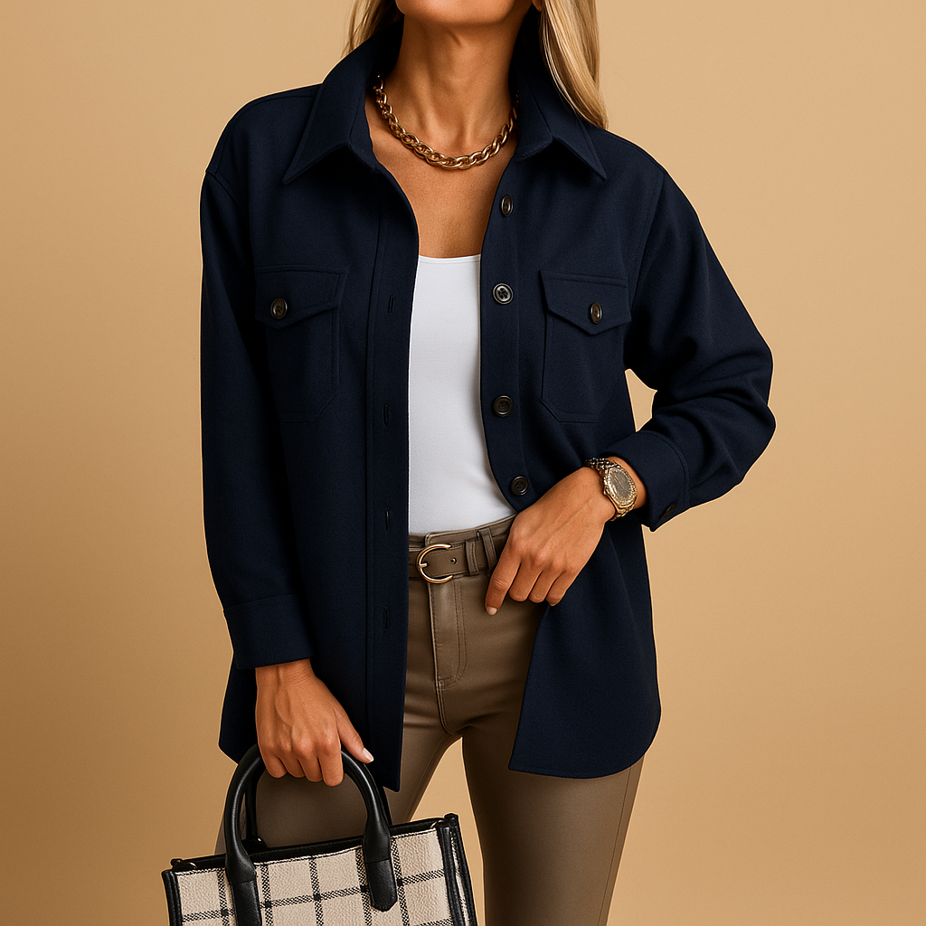 Women’s waterproof windbreaker jacket with button closure, fold-over collar, and practical pockets. Available in multiple colors from XS to 3XL.