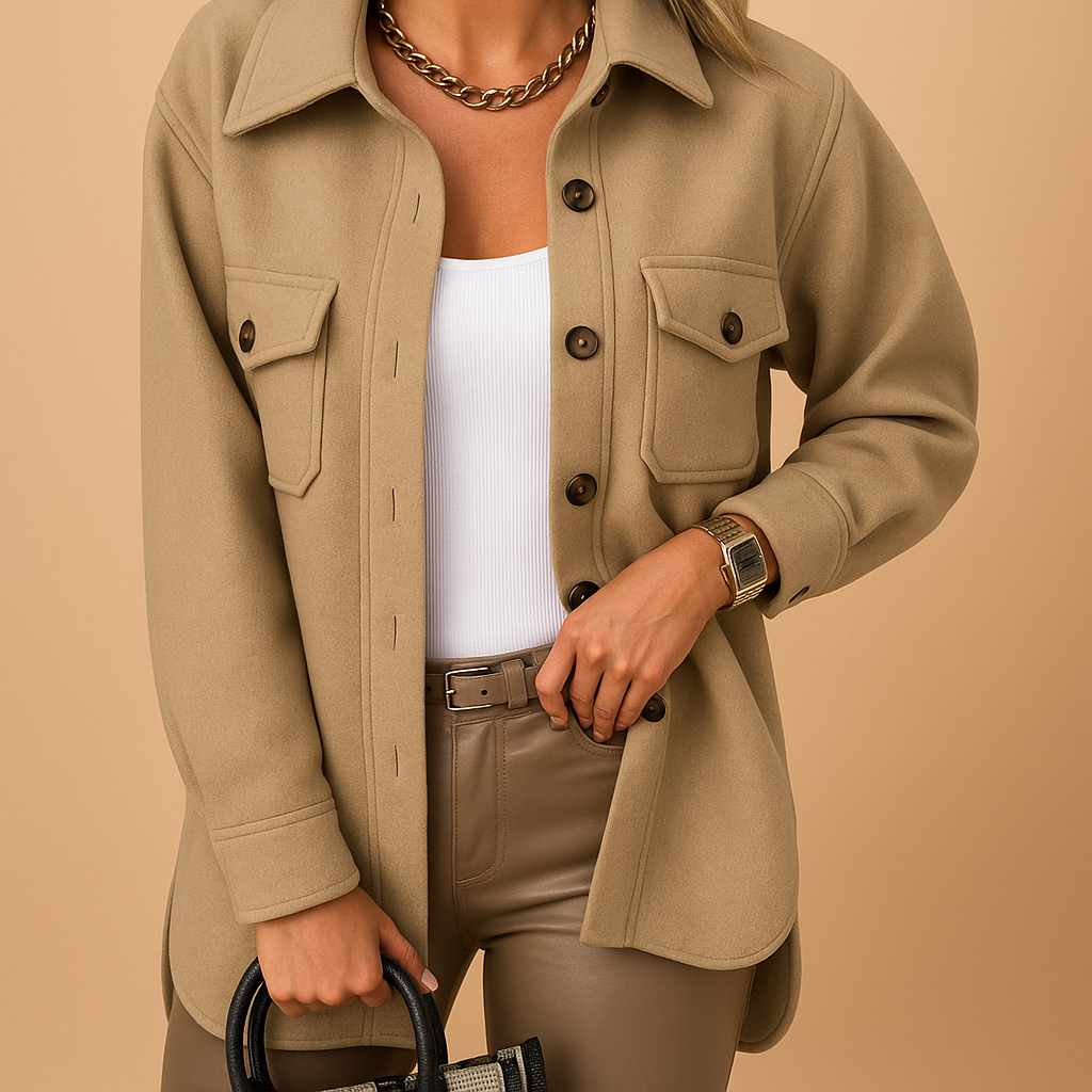 Women’s waterproof windbreaker jacket with button closure, fold-over collar, and practical pockets. Available in multiple colors from XS to 3XL.