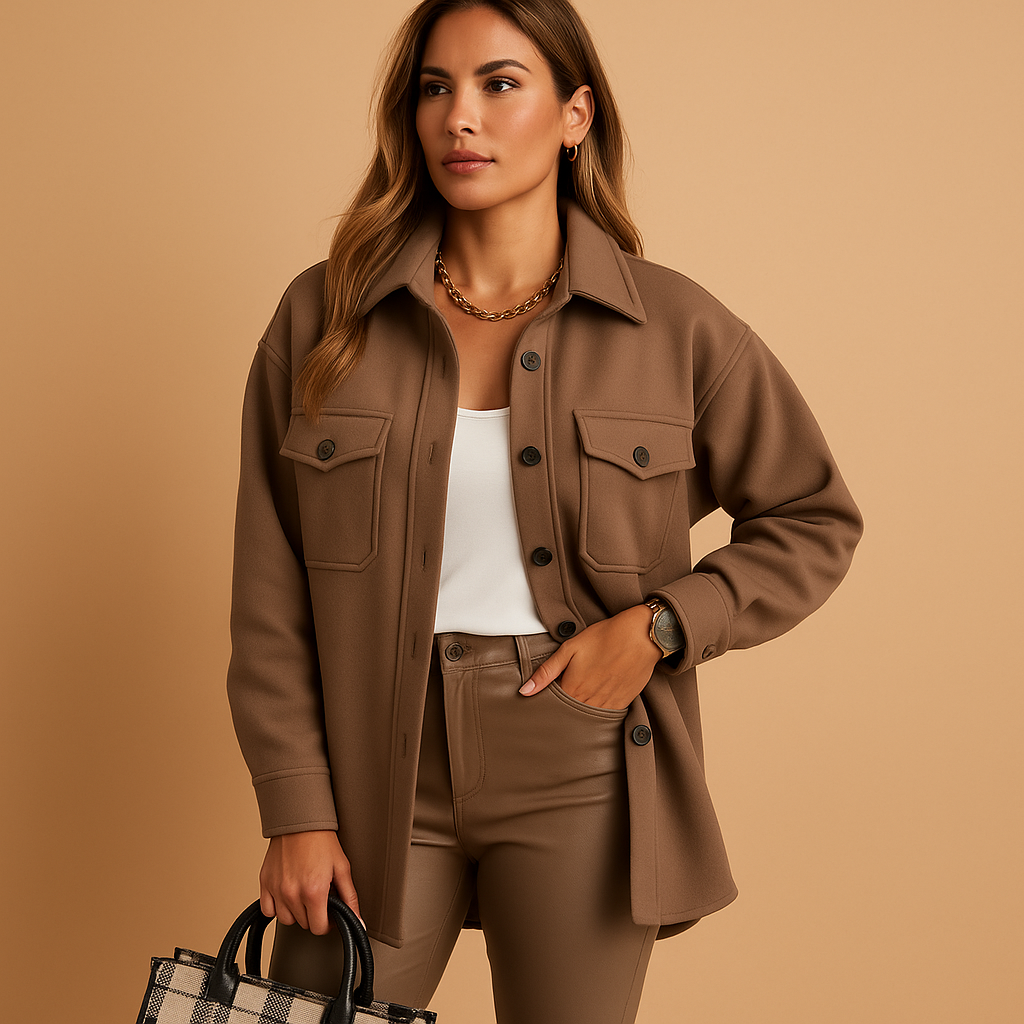 Women’s waterproof windbreaker jacket with button closure, fold-over collar, and practical pockets. Available in multiple colors from XS to 3XL.