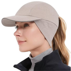 Women's Fleece Ponytail Hat with Ear Warmer and Reflective Trim