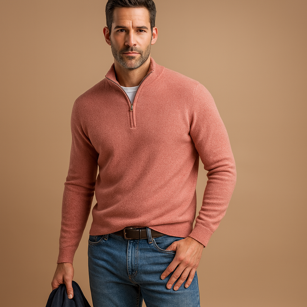 Men’s zipped cardigan jacket with soft, warm fabric and timeless design, perfect for work, daily wear, or casual occasions in autumn and winter.