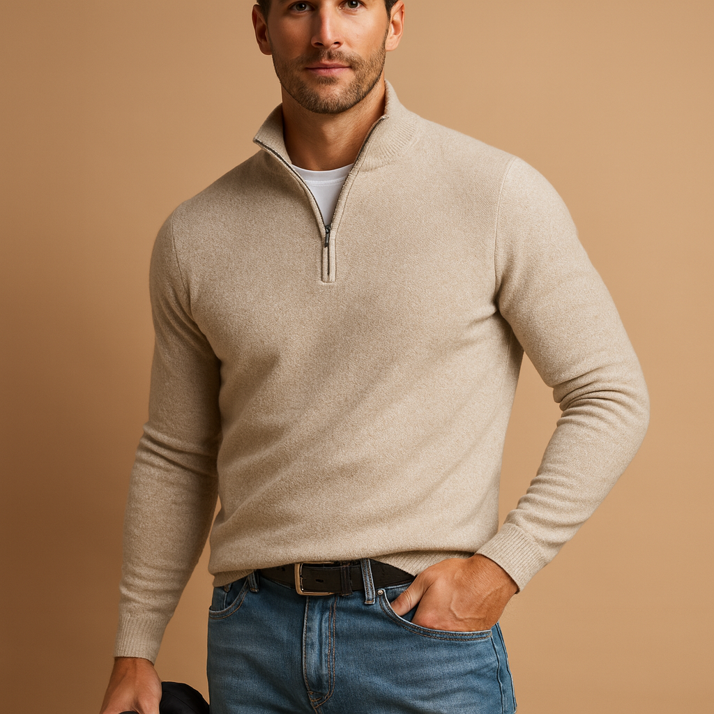 Men’s zipped cardigan jacket with soft, warm fabric and timeless design, perfect for work, daily wear, or casual occasions in autumn and winter.