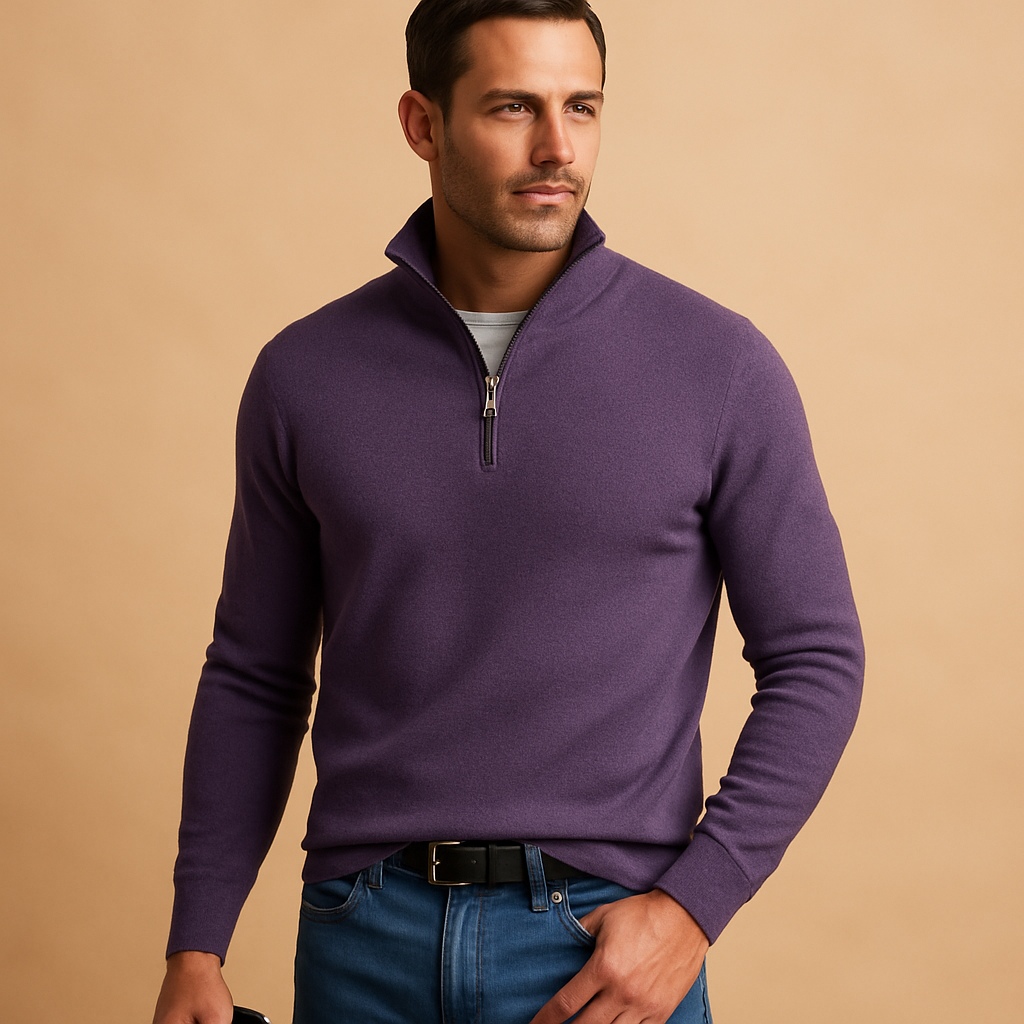 Men’s zipped cardigan jacket with soft, warm fabric and timeless design, perfect for work, daily wear, or casual occasions in autumn and winter.
