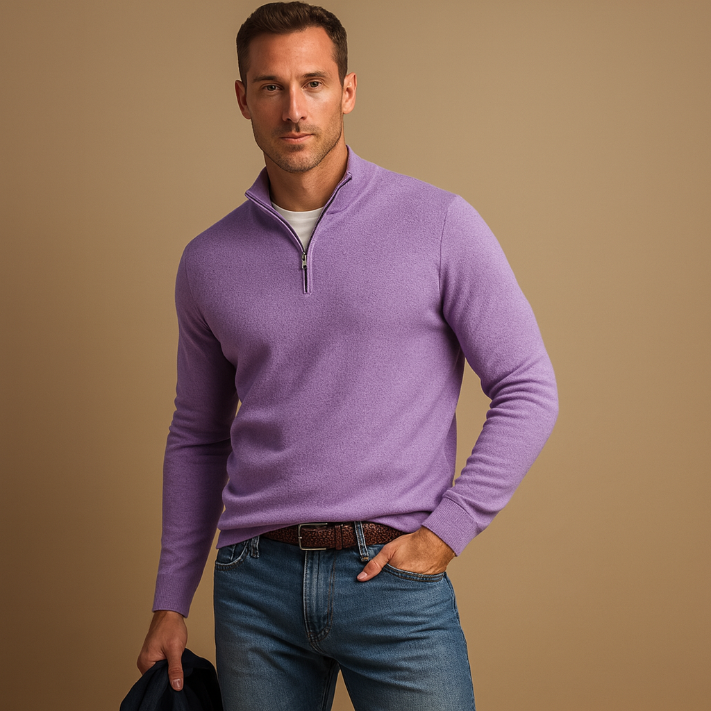 Men’s zipped cardigan jacket with soft, warm fabric and timeless design, perfect for work, daily wear, or casual occasions in autumn and winter.