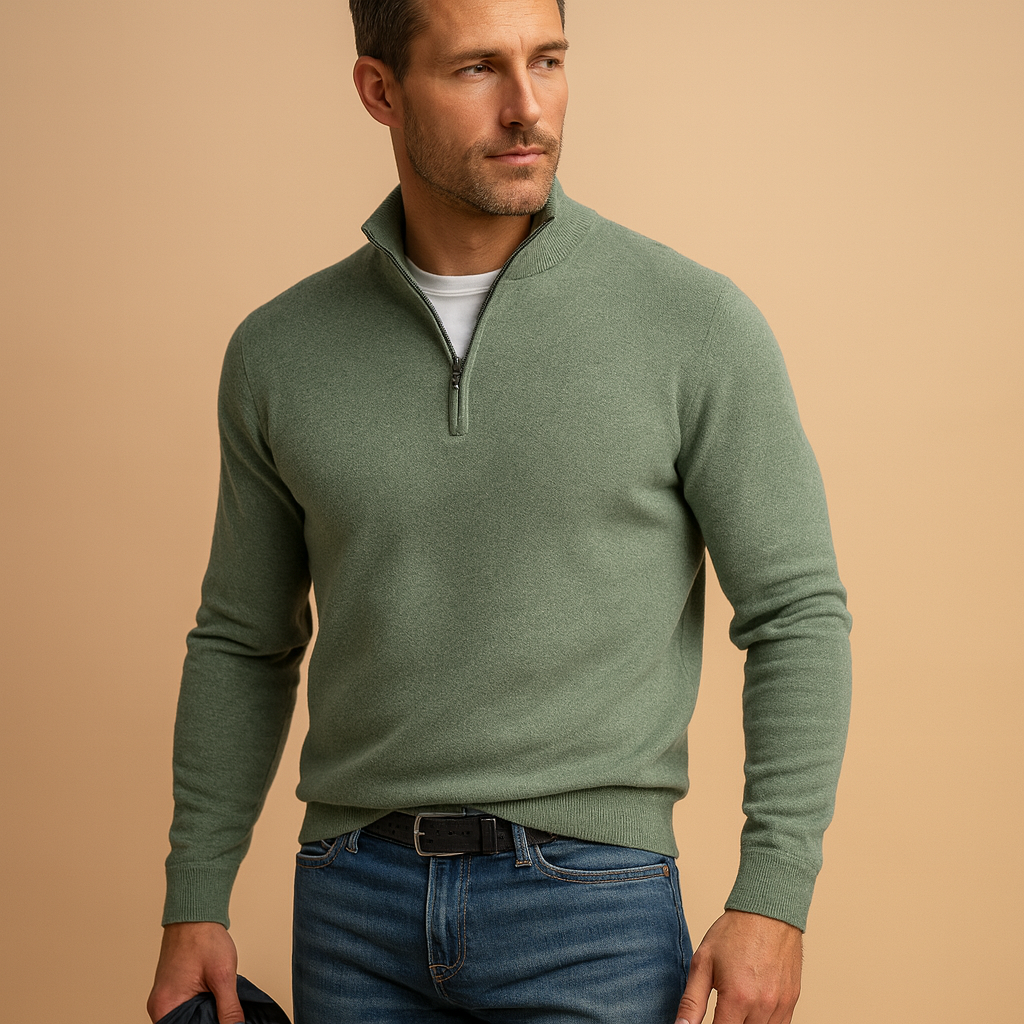 Men’s zipped cardigan jacket with soft, warm fabric and timeless design, perfect for work, daily wear, or casual occasions in autumn and winter.